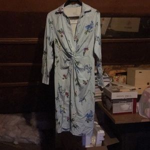 Twisted Button Down Shirt Dress